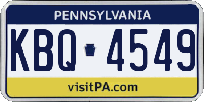 PA license plate KBQ4549