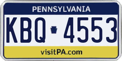 PA license plate KBQ4553