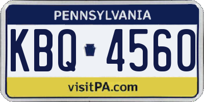 PA license plate KBQ4560