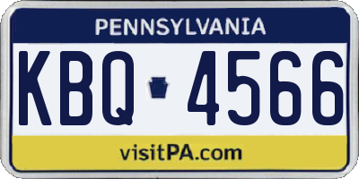 PA license plate KBQ4566