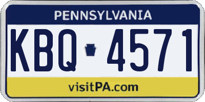 PA license plate KBQ4571