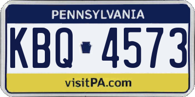 PA license plate KBQ4573
