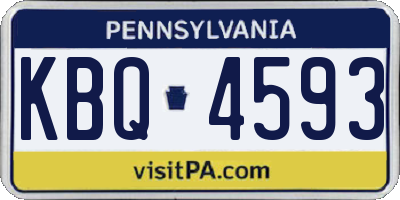 PA license plate KBQ4593