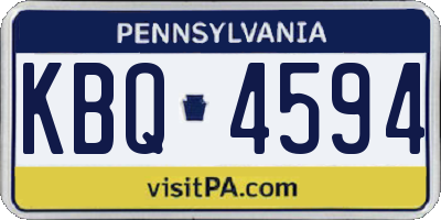 PA license plate KBQ4594