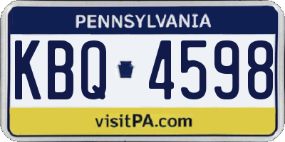 PA license plate KBQ4598