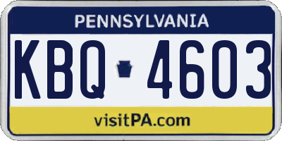 PA license plate KBQ4603