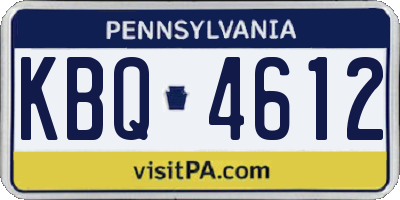 PA license plate KBQ4612