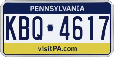 PA license plate KBQ4617
