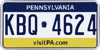 PA license plate KBQ4624