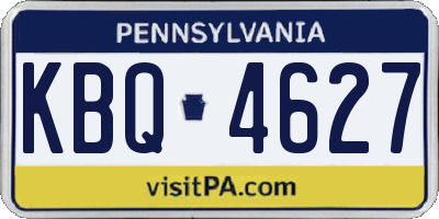 PA license plate KBQ4627