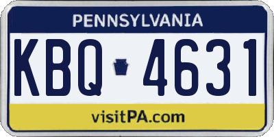 PA license plate KBQ4631