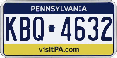 PA license plate KBQ4632