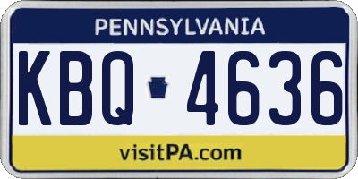PA license plate KBQ4636