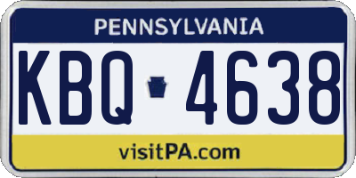 PA license plate KBQ4638