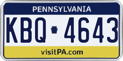 PA license plate KBQ4643