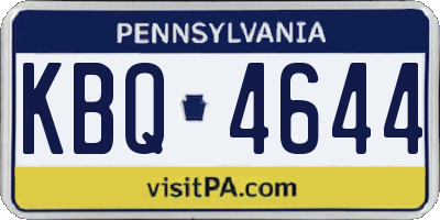 PA license plate KBQ4644