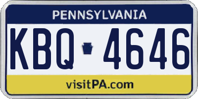 PA license plate KBQ4646