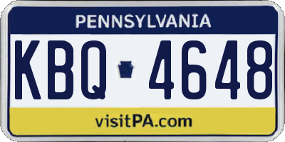 PA license plate KBQ4648