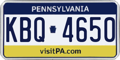 PA license plate KBQ4650