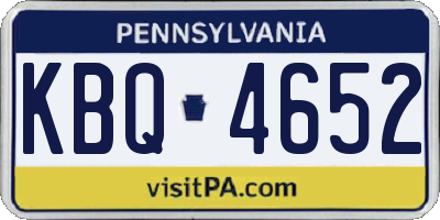 PA license plate KBQ4652