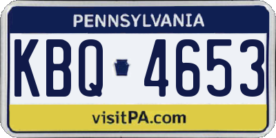 PA license plate KBQ4653
