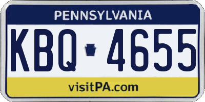 PA license plate KBQ4655