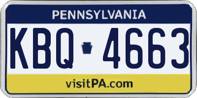 PA license plate KBQ4663