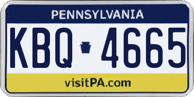 PA license plate KBQ4665