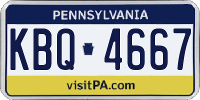 PA license plate KBQ4667