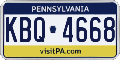 PA license plate KBQ4668