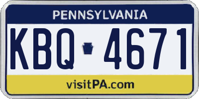 PA license plate KBQ4671