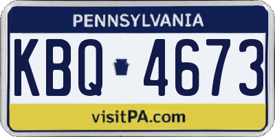 PA license plate KBQ4673