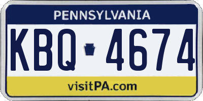 PA license plate KBQ4674