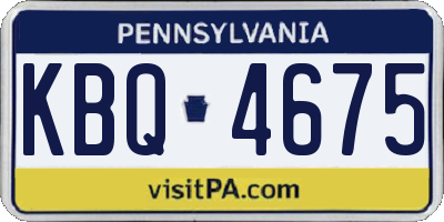 PA license plate KBQ4675