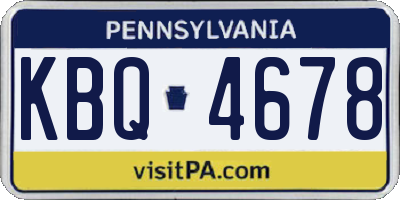 PA license plate KBQ4678