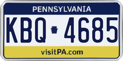 PA license plate KBQ4685