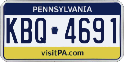 PA license plate KBQ4691