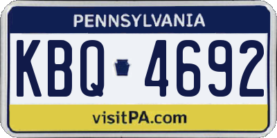 PA license plate KBQ4692