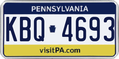 PA license plate KBQ4693