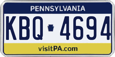 PA license plate KBQ4694