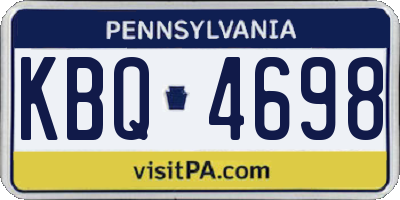 PA license plate KBQ4698