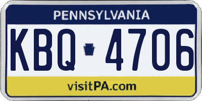 PA license plate KBQ4706