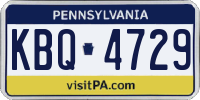 PA license plate KBQ4729