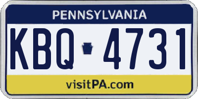 PA license plate KBQ4731