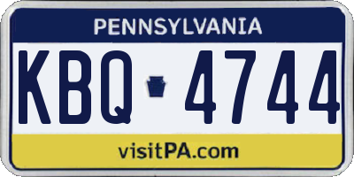 PA license plate KBQ4744