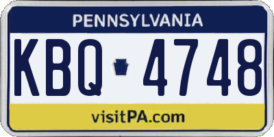 PA license plate KBQ4748