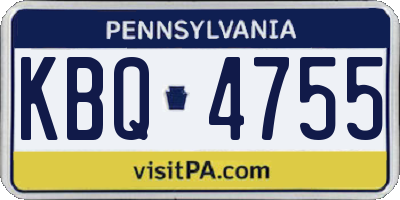 PA license plate KBQ4755
