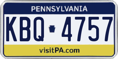 PA license plate KBQ4757