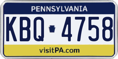 PA license plate KBQ4758