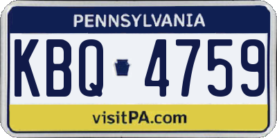 PA license plate KBQ4759